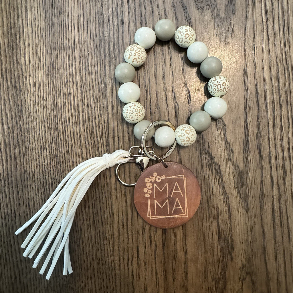 MAMA Beaded Keychain with Tassel