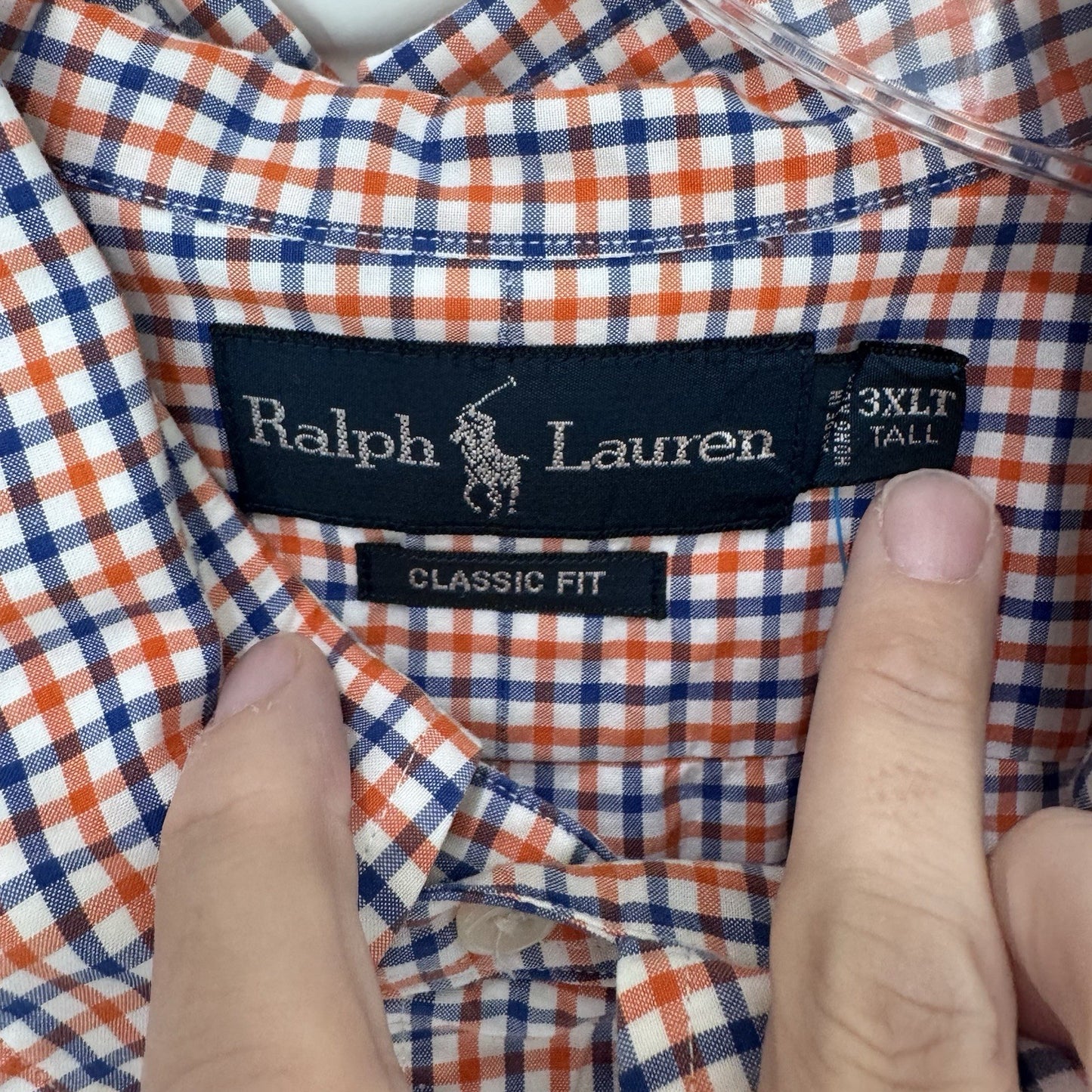 Ralph Lauren Classic Fit Plaid Button Down Shirt Mens 3XLT Tall