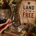 Vintage Silver 25th Anniversary Glass Pitcher Carafe Gold Trim Weston