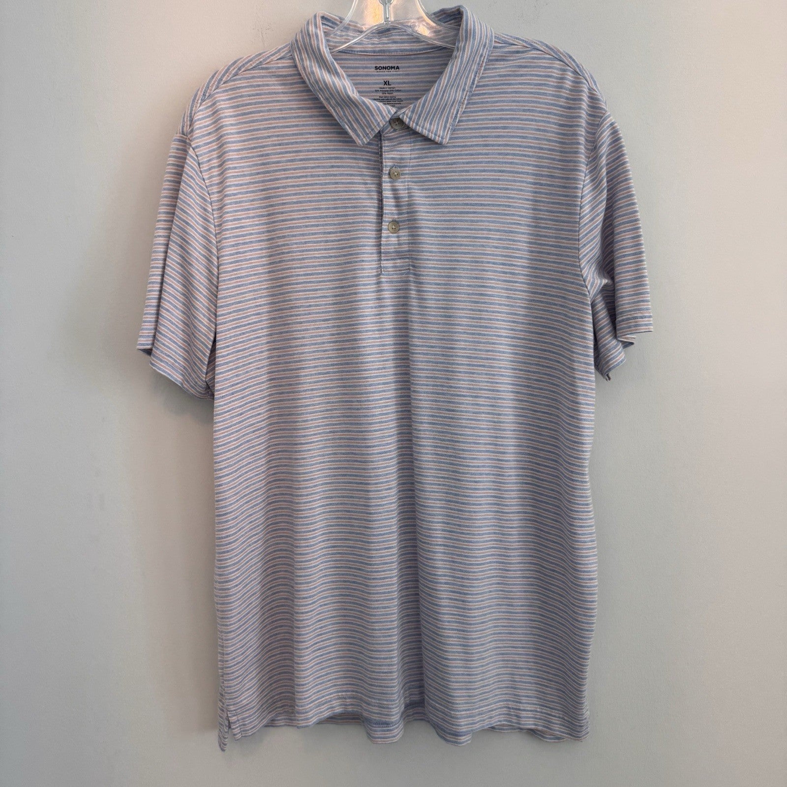 Lot of 3 Sonoma Goods For Life Men’s XL Striped Short Sleeve Polo Shirts