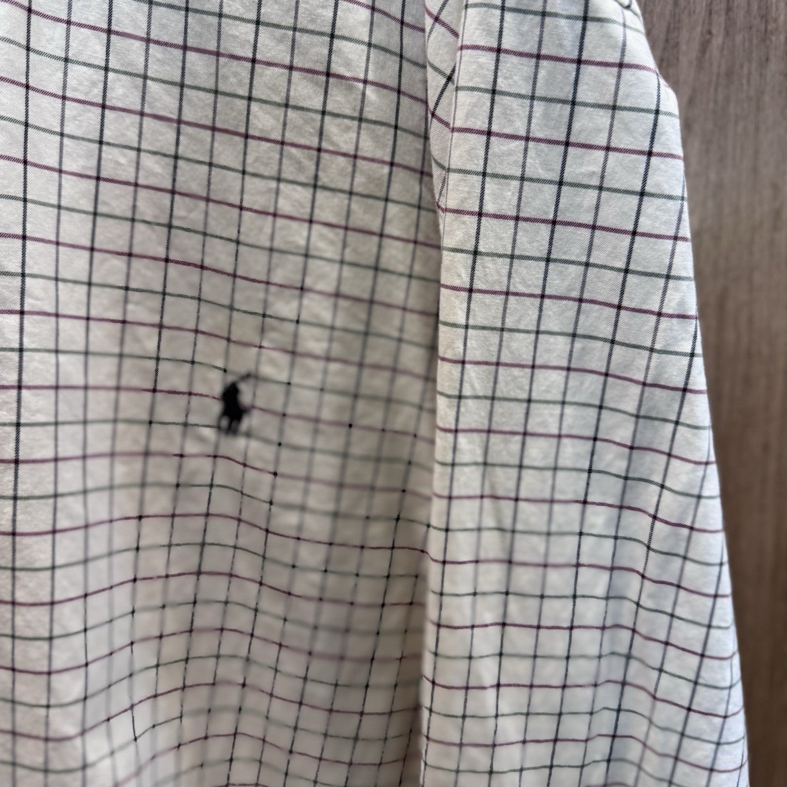 Ralph Lauren Button Down Shirt 3XLT Tall Beige Plaid Long Sleeve Pony