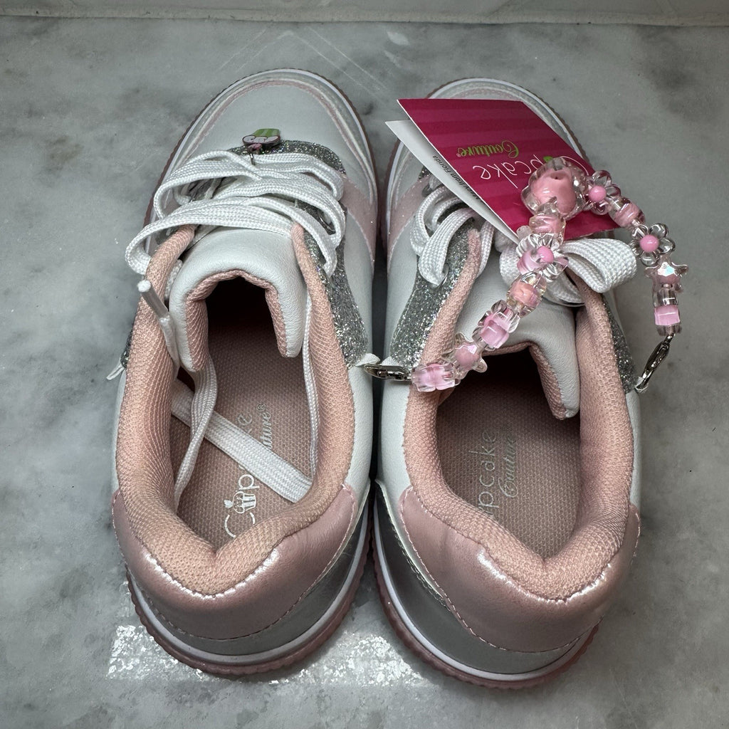 Cupcake Couture Girl Sneakers Size 2 Beaded Pink