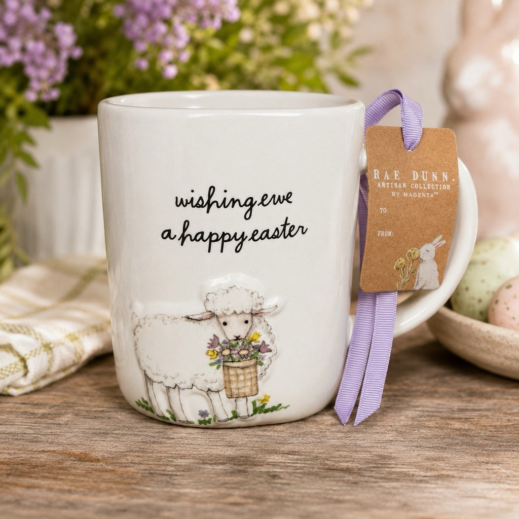 Rae Dunn Wishing Ewe A Happy Easter Mug Lamb Bunny Spring Cup w/ Tag