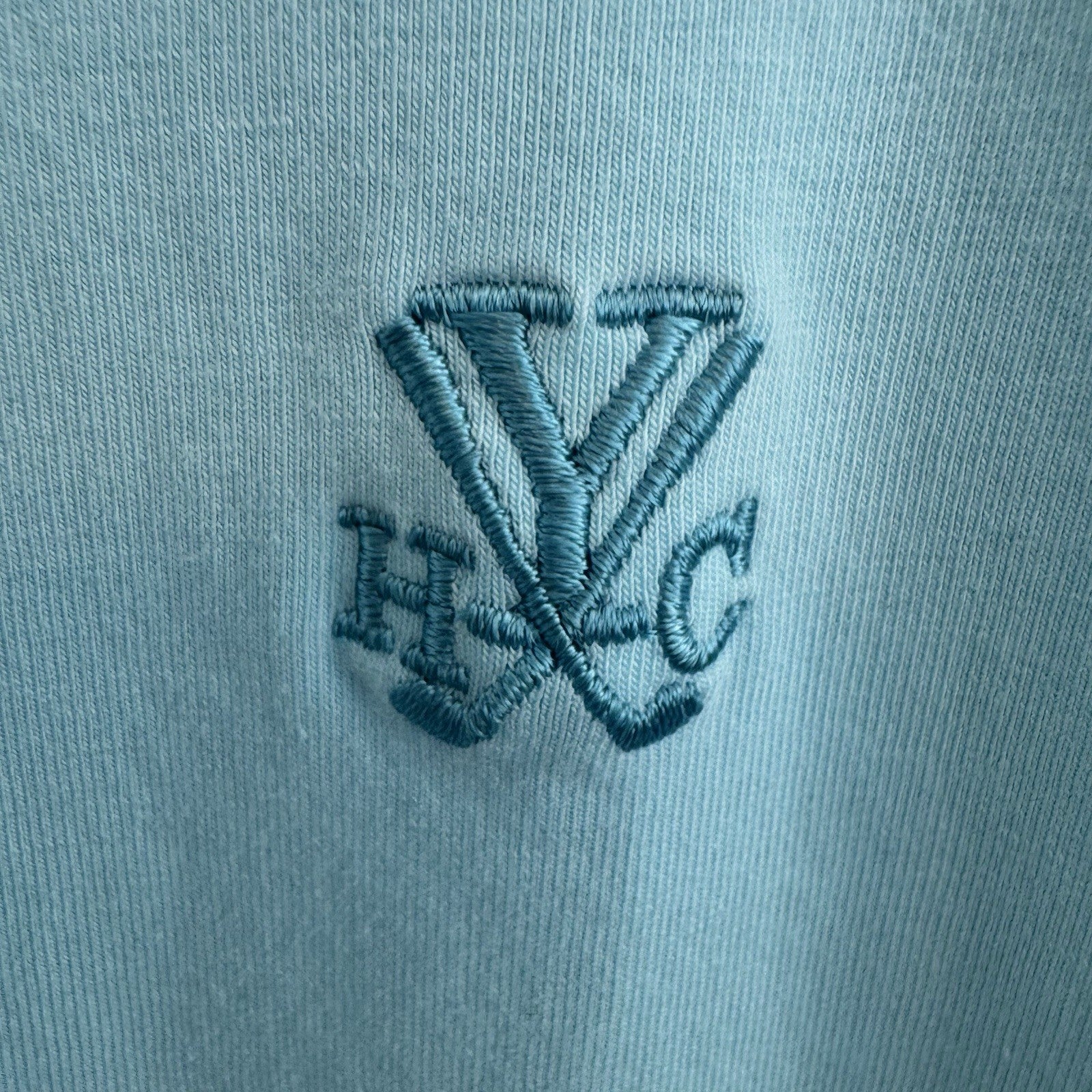 B. Draddy Luxury Pima Cotton Polo Light Blue HYC Golf Harbor Yacht Club XL