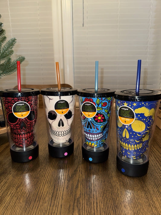 4 Cold Gear Insulated Travel Cups Halloween Day Of The Dead Light Up