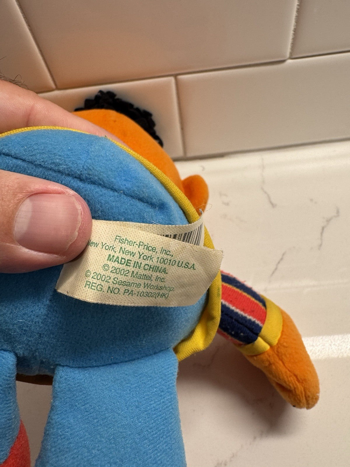 Vintage 2002 Fisher Price Sesame Street Bert 10” Plush Stuffed Toy