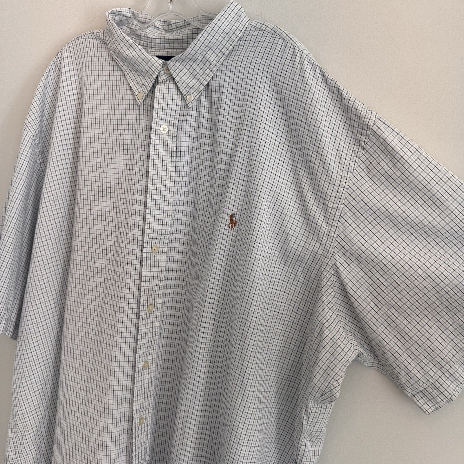 Ralph Lauren Classic Fit Button Down Shirt 3XLT Blue Plaid Cotton  Men’s