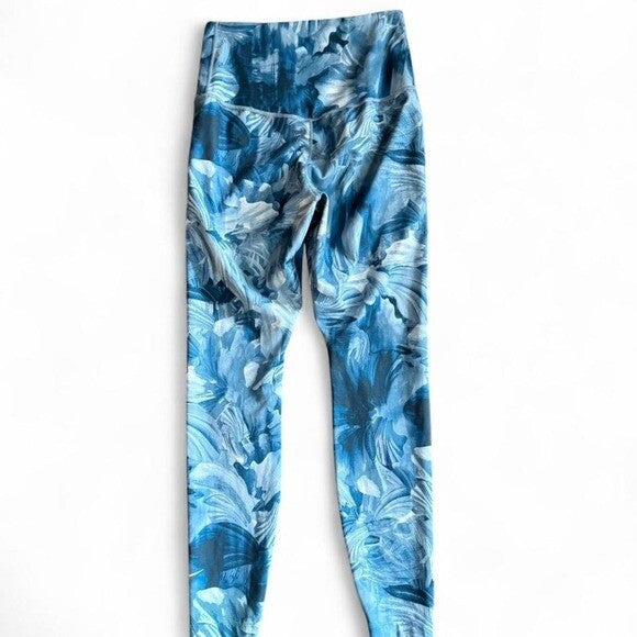 Nike Dri-FIT Blue Abstract Print Leggings | Size Small