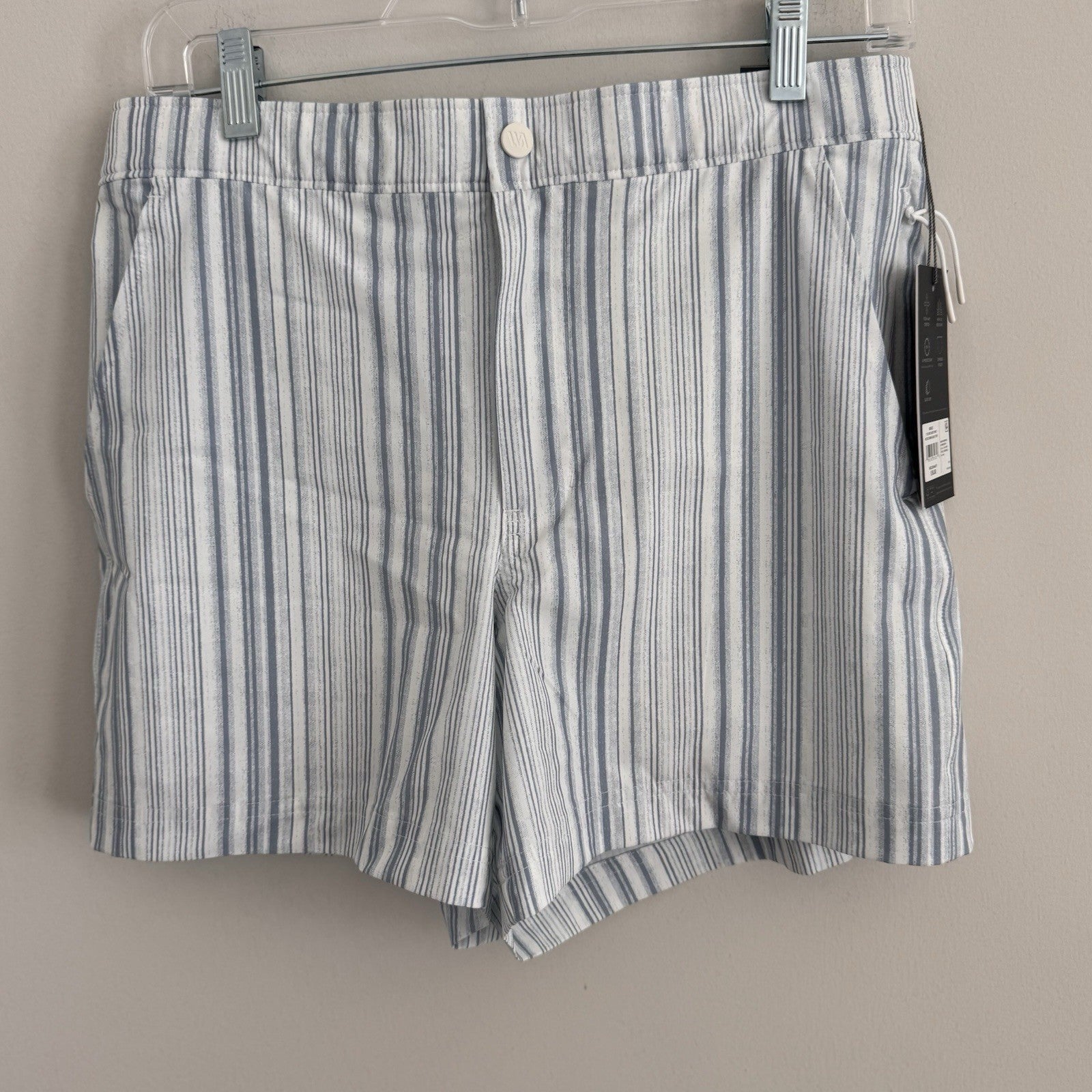 NWT VRST Men's 5” Resort Short, Muted Denim Calm Stripe, Size Small