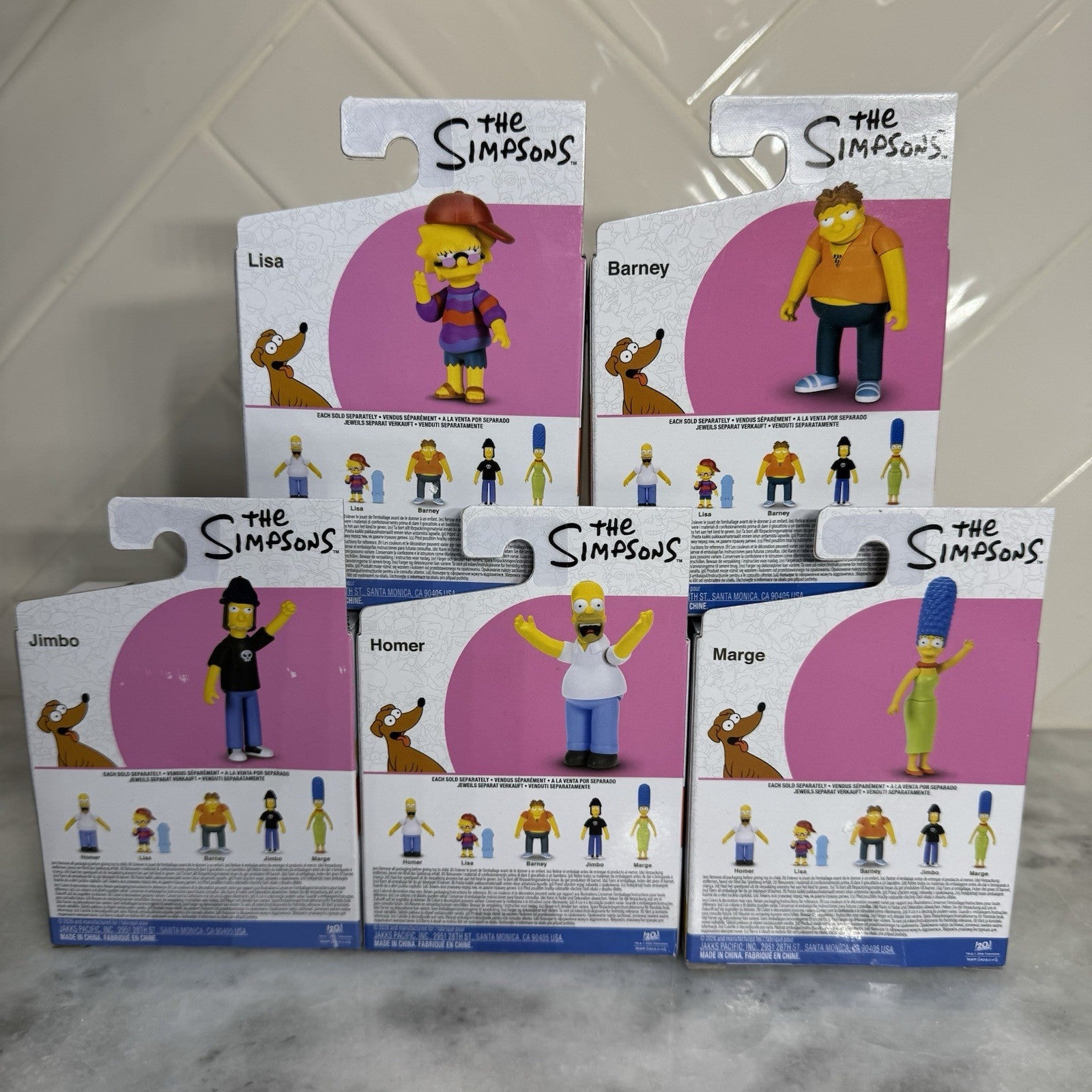 The Simpsons Action Figure Lot Homer Marge Lisa Barney Jimbo Jakks 2.5” Complete