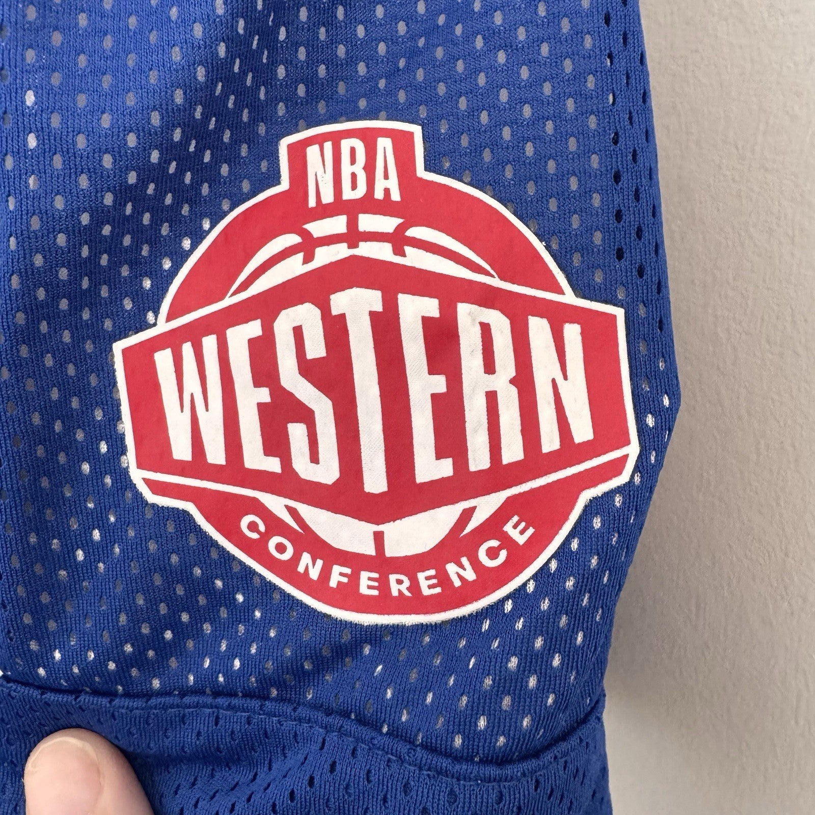 NBA Eastern Western Conference Medium Basketball Shorts White Blue Men’s NWT