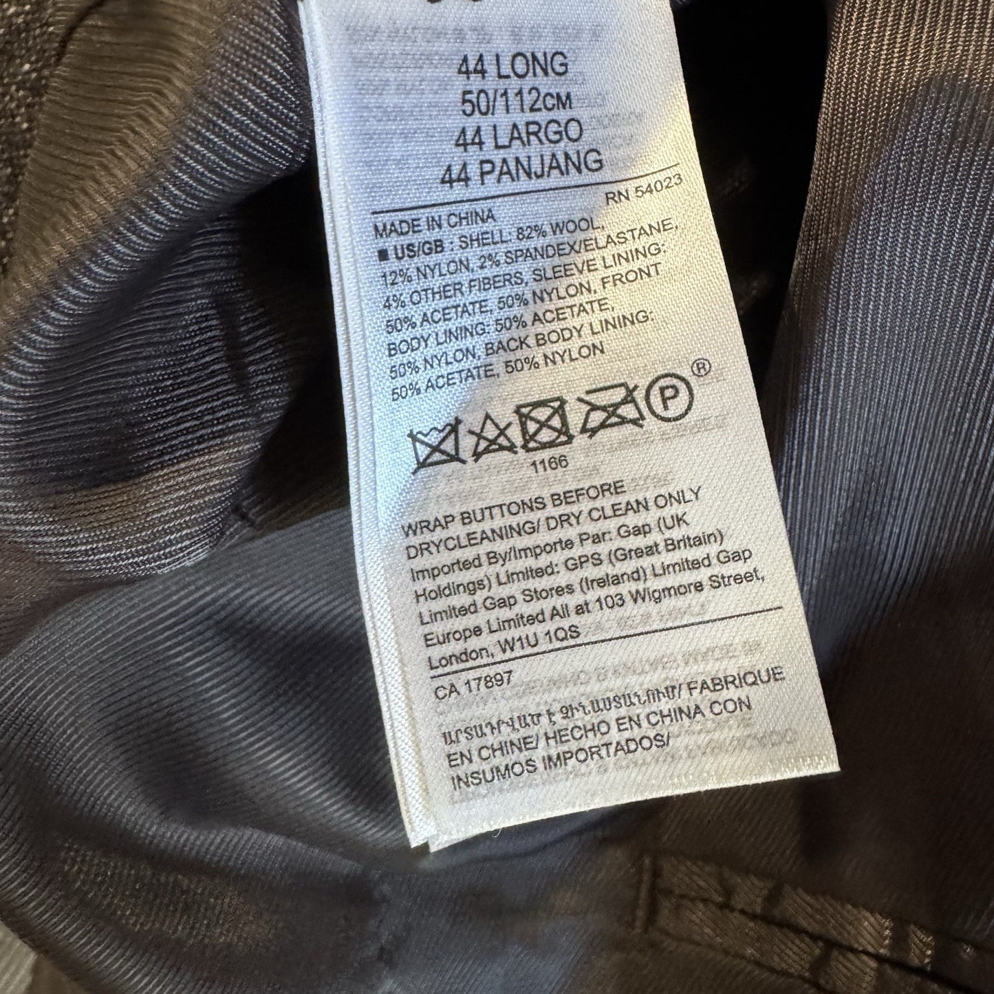 NWT Banana Republic Wool Blazer Jacket 44L Gray Herringbone Tweed Sport Coat