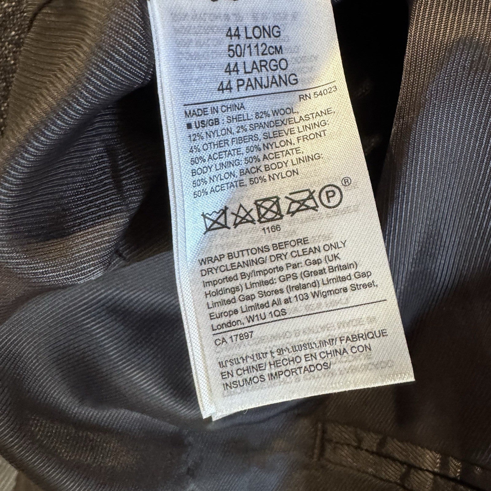 NWT Banana Republic Wool Blazer Jacket 44L Gray Herringbone Tweed Sport Coat