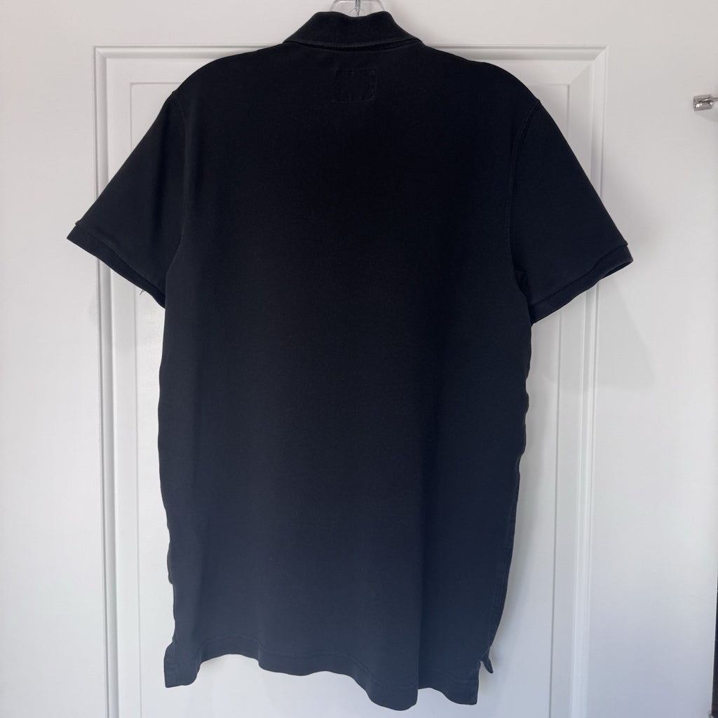 Abercrombie & Fitch Black Polo Shirt Mens Large Short Sleeve Logo