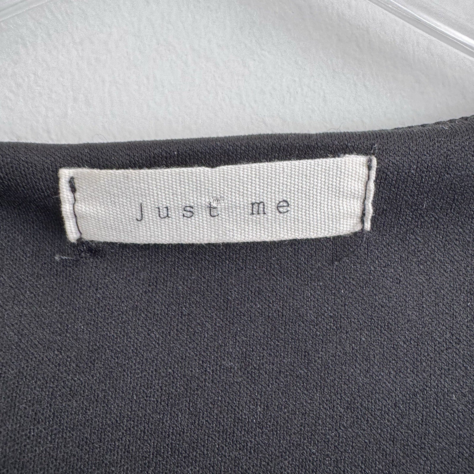 Just Me Black Open Back Dress Small Made USA Sleeveless Stretch