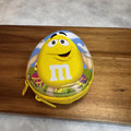 M&M's Yellow Character Easter Egg Zippered Tin Coin Purse Case Galerie Vintage