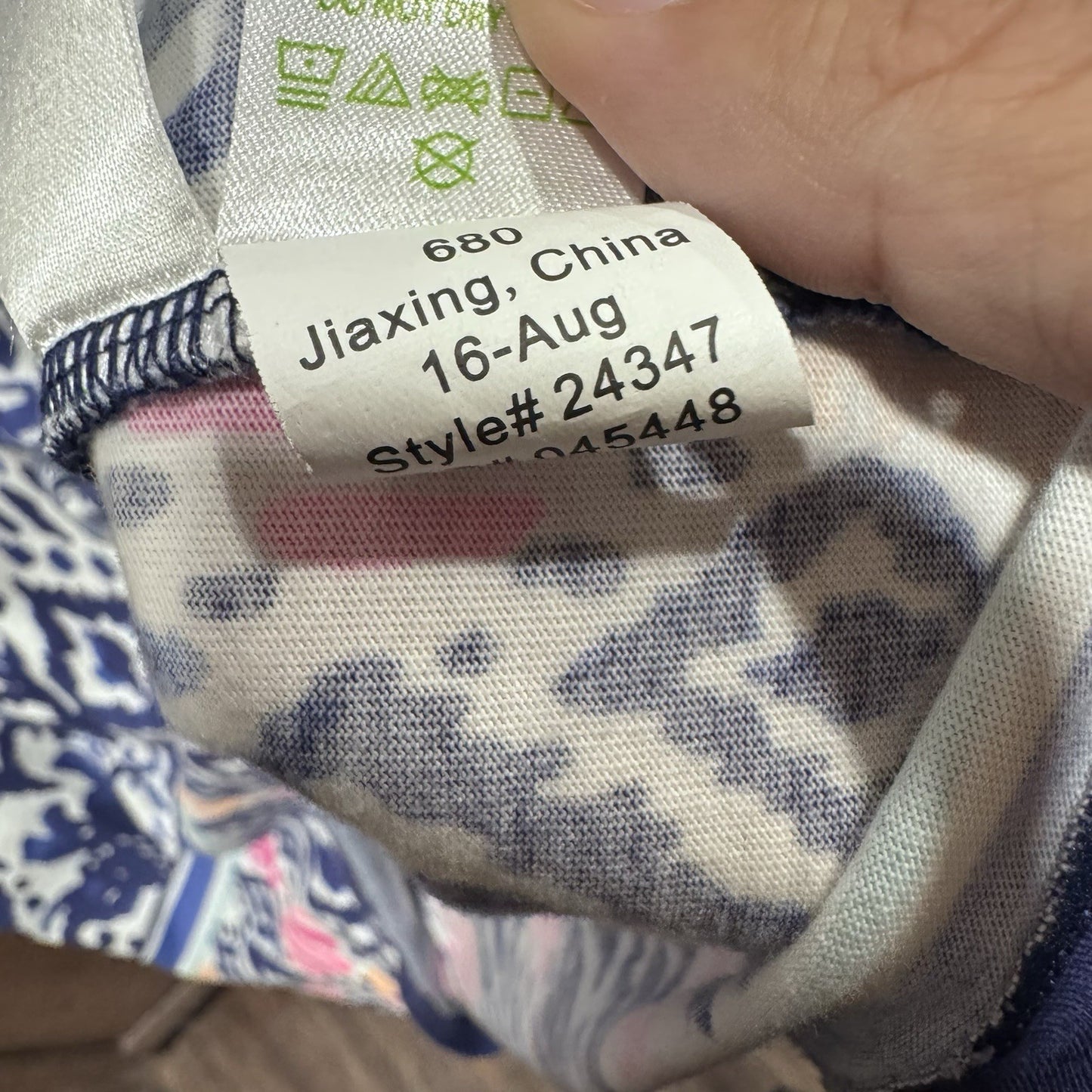 Lilly Pulitzer Blue Elephant Print Dress Small 3/4 Sleeve Cotton Shift