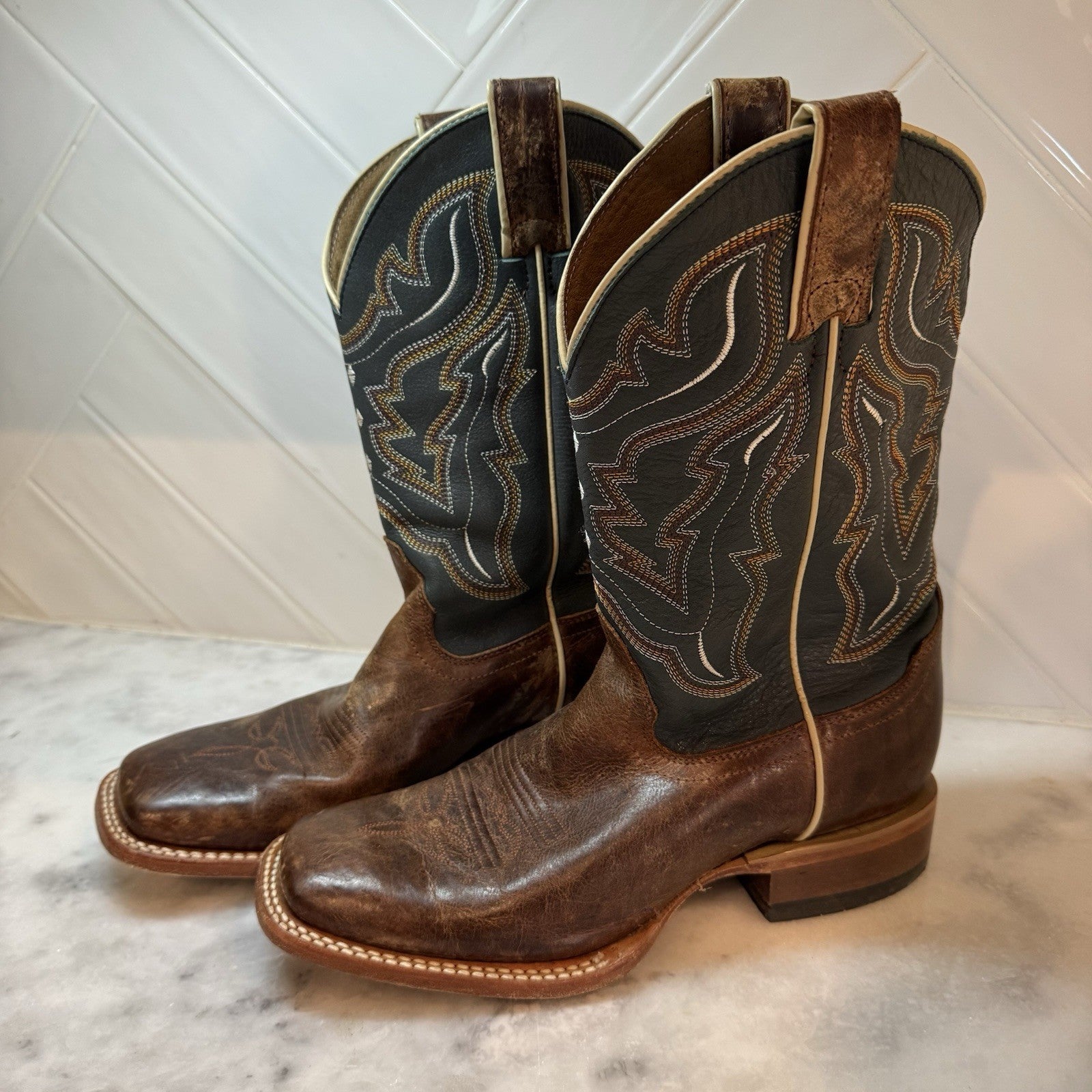 Cody James Boots Mens Size 7.5 Brown Leather Western Square Toe Cowboy