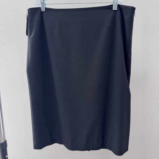 Anne Klein A Line Skirt Size 12 Black Stretch Lined Career Workwear