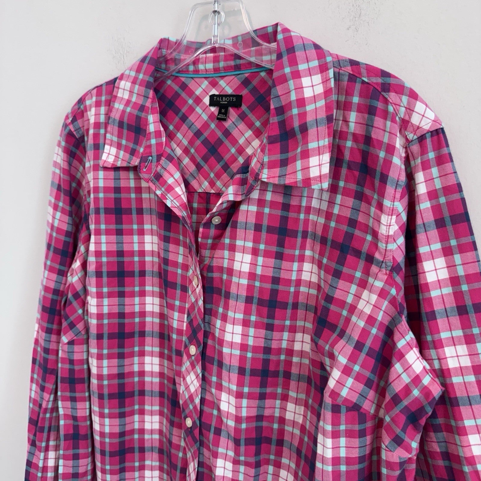 Talbots Women’s Plus 1X Top Lot Plaid Floral Cardigan Cotton 3Pc