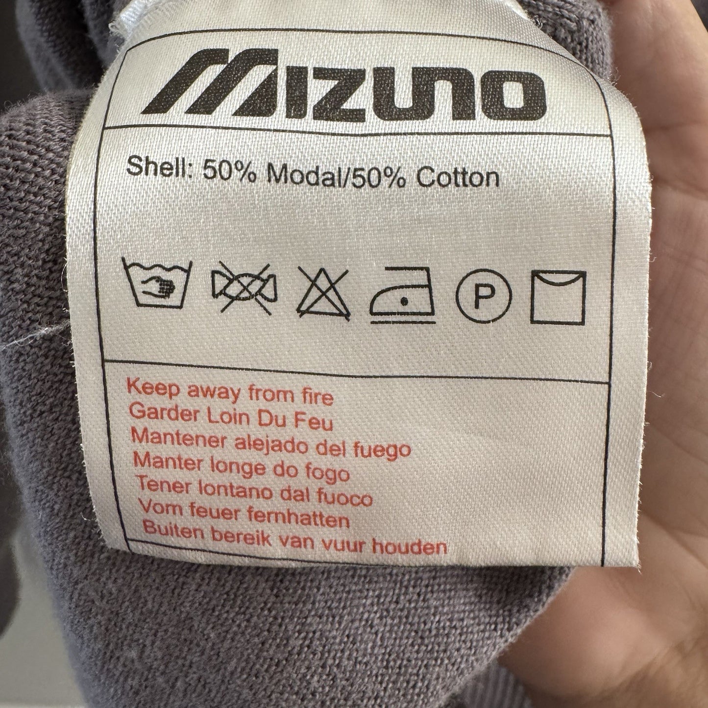 Mizuno Men’s Argyle V-Neck Sweater L Gray Golf Knit Modal Cotton