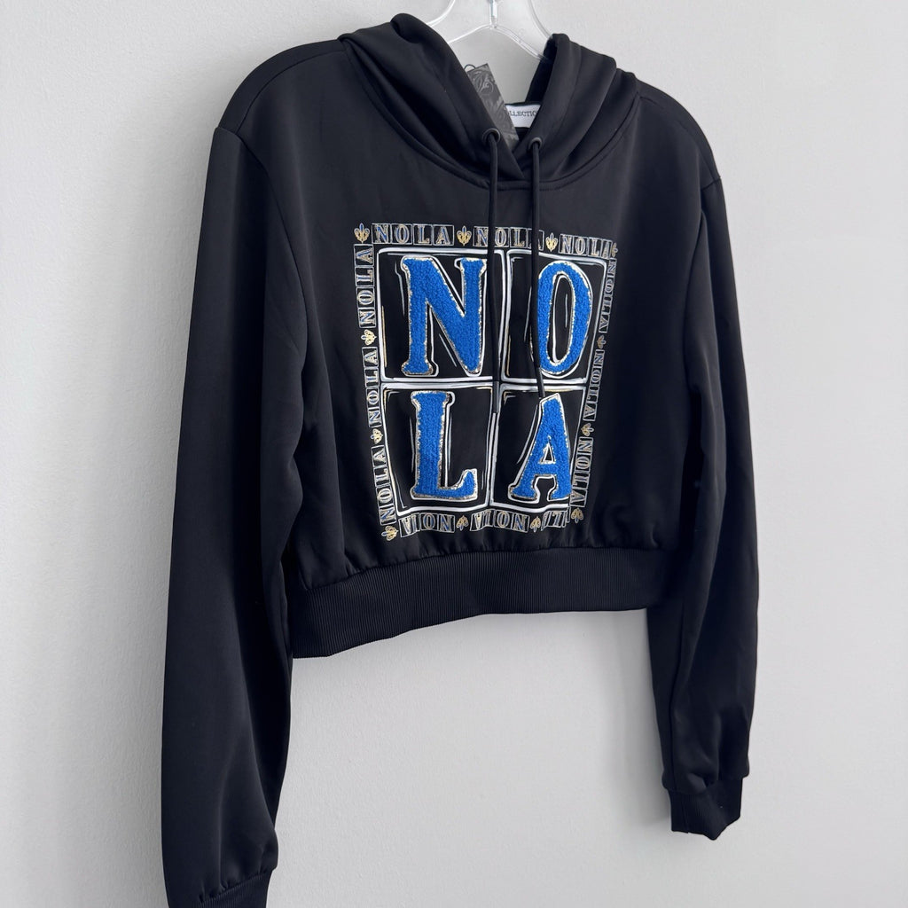 Women’s Desiree Collection NOLA Cropped Hoodie Size S Black NWT