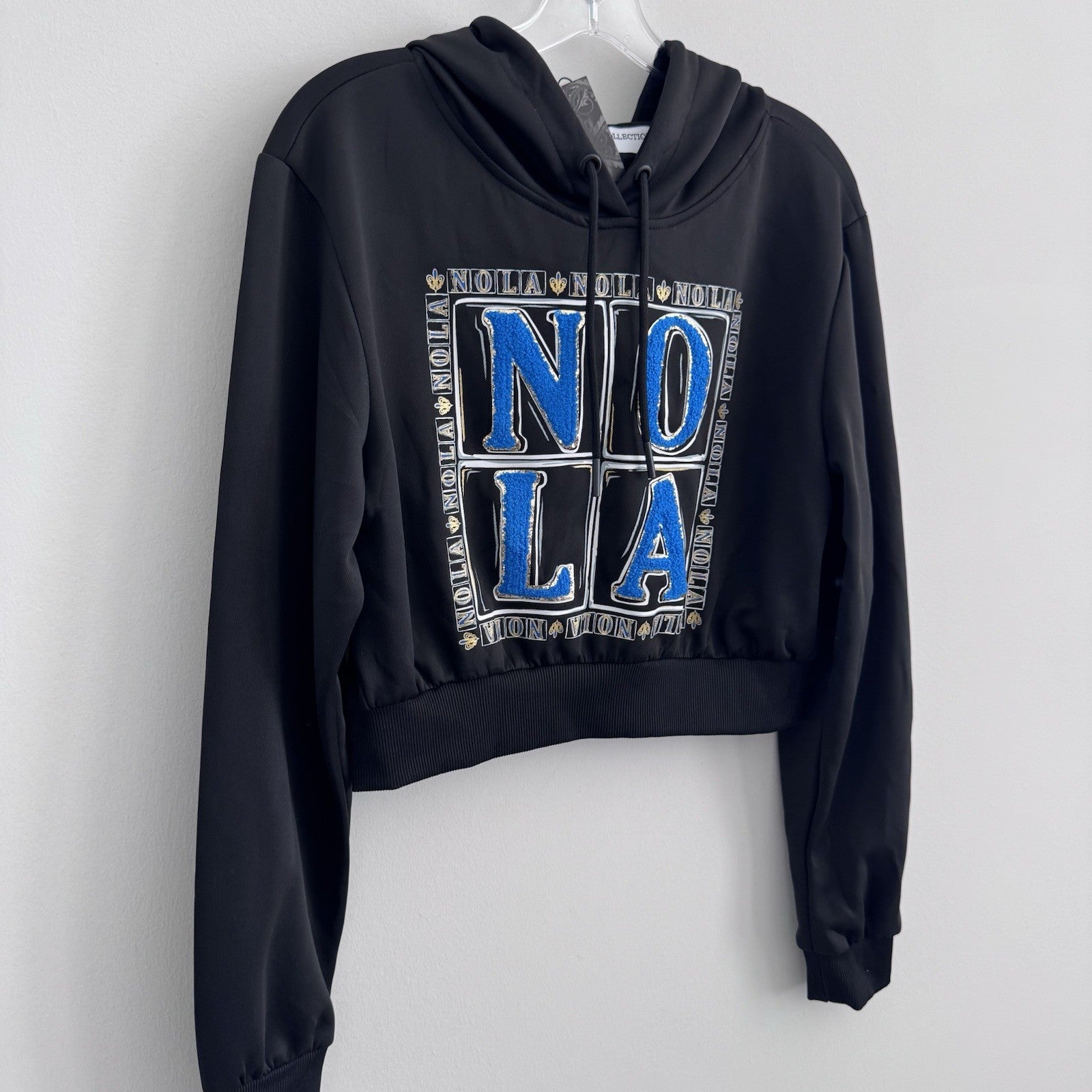 Women’s Desiree Collection NOLA Cropped Hoodie Size S Black NWT