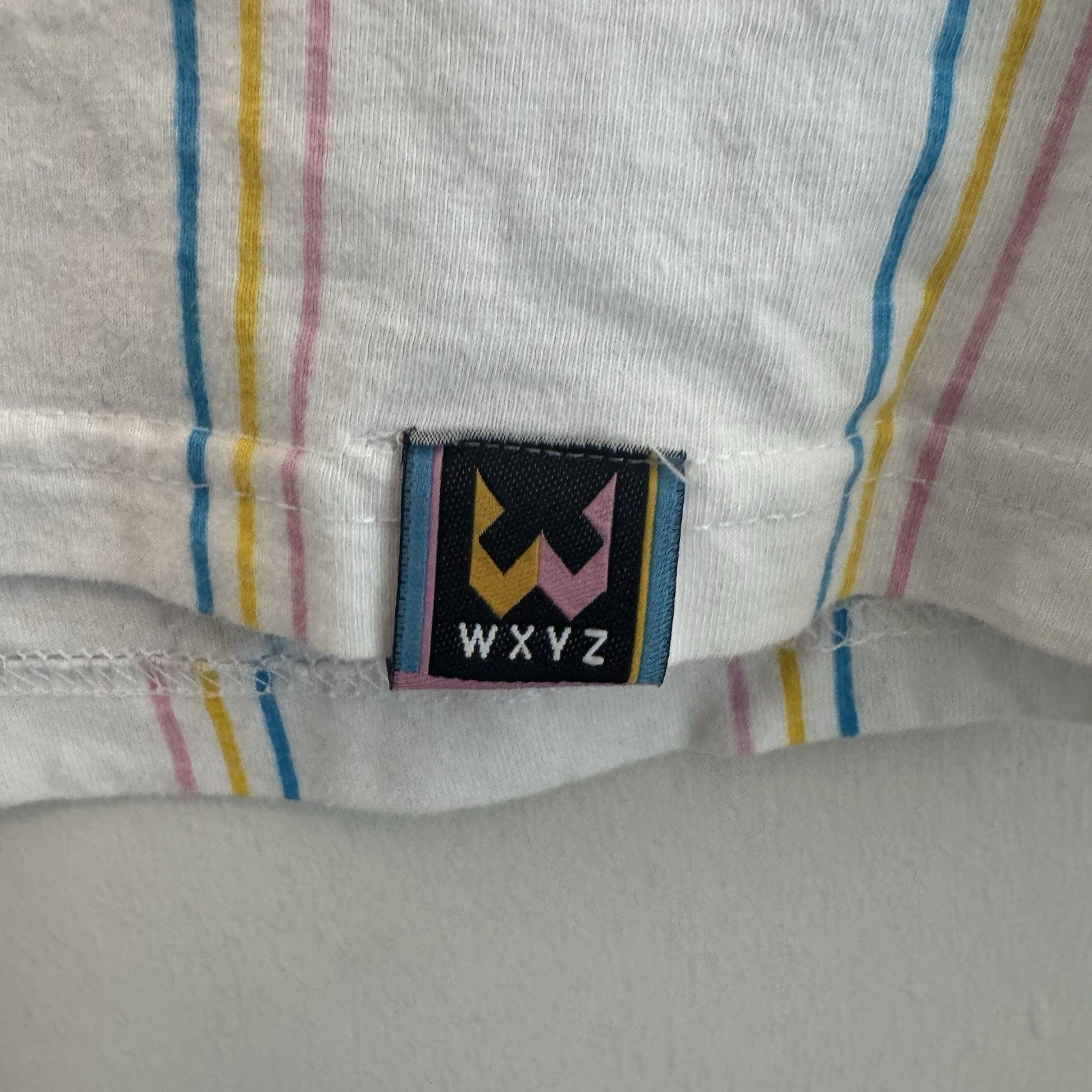 WXYZ No Cap Striped T Shirt Mens XL White Pastel Skate Streetwear Tee