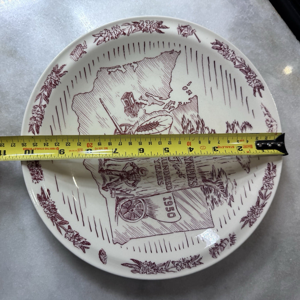 Vintage Olympia Washington First 100 Years 1850-1950 Commemorative Plate 10”