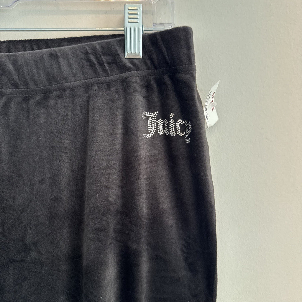 Juicy Couture Velour Tracksuit Set Black Rhinestone Logo Size M NWT Y2K