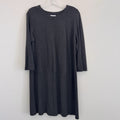 J Jill Ponte Dress Medium Gray Knit 3/4 Sleeve Stretch Office Career POCKETS
