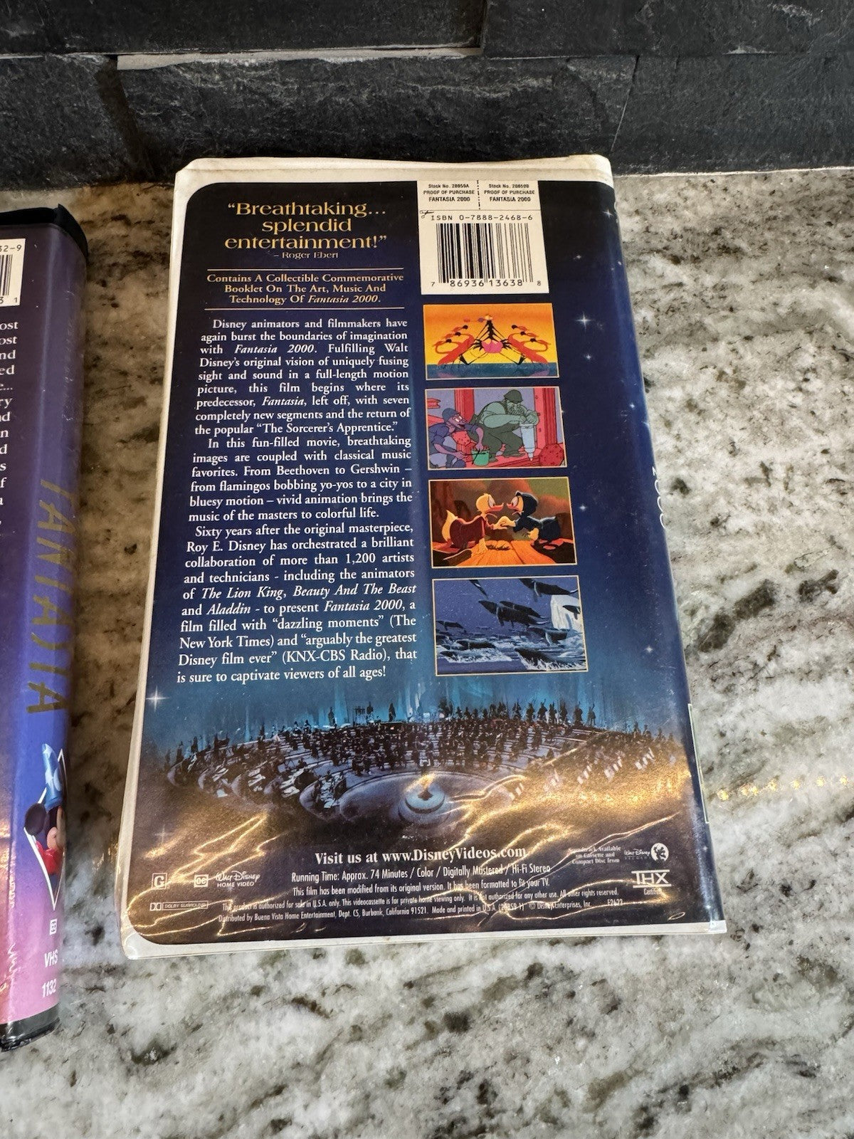 Walt Disney's Masterpiece Fantasia Original (VHS, 1991) & Fantasia 2000 