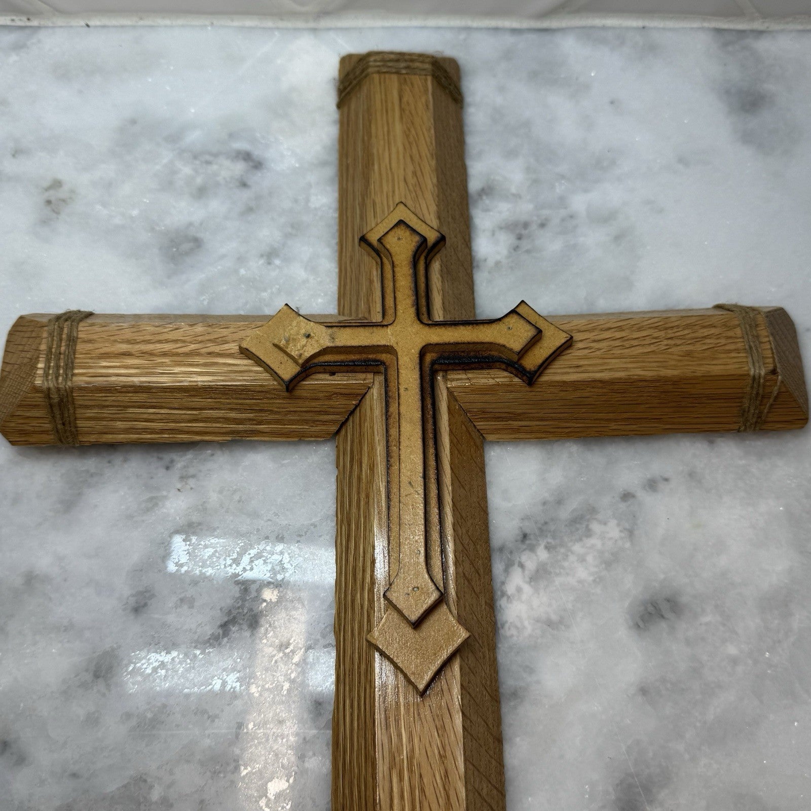 Wooden Wall Cross Christian Religious Decor Rustic Wood Crucifix 18”