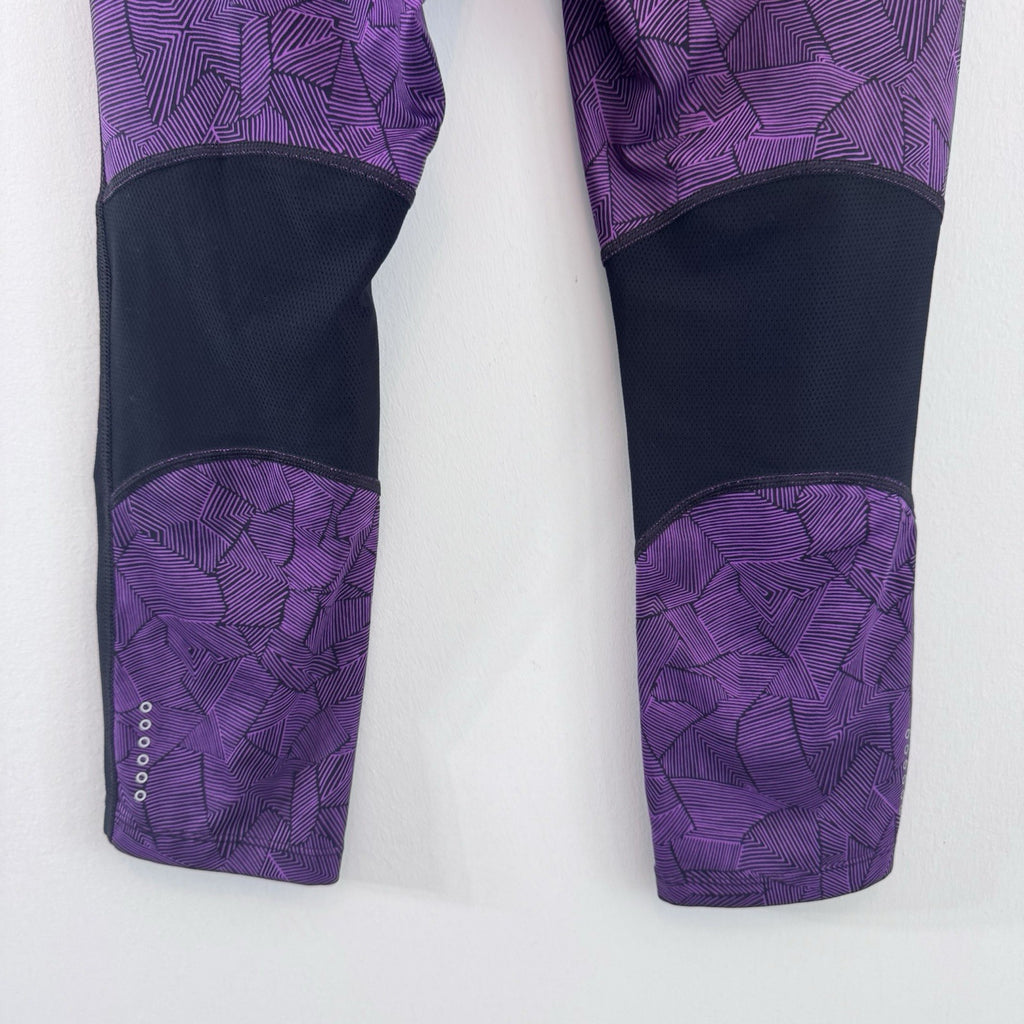 Nike Dri Fit Capri Leggings Purple Print Running Gym Yoga Women M