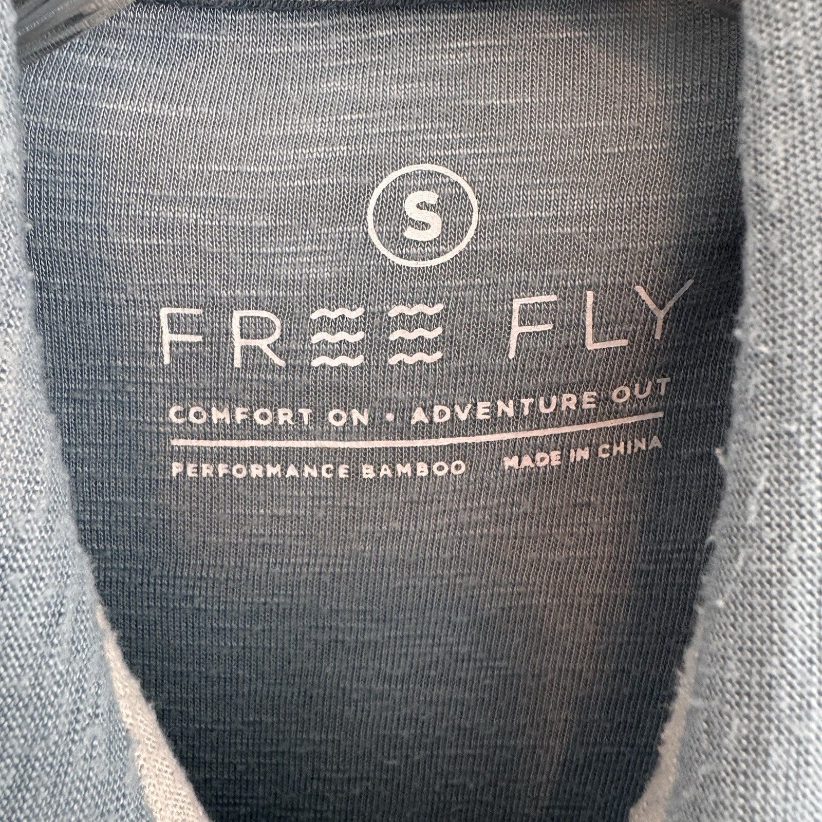 Free Fly Bamboo Performance Polo Shirt Men’s Small Blue Heathered Pocket