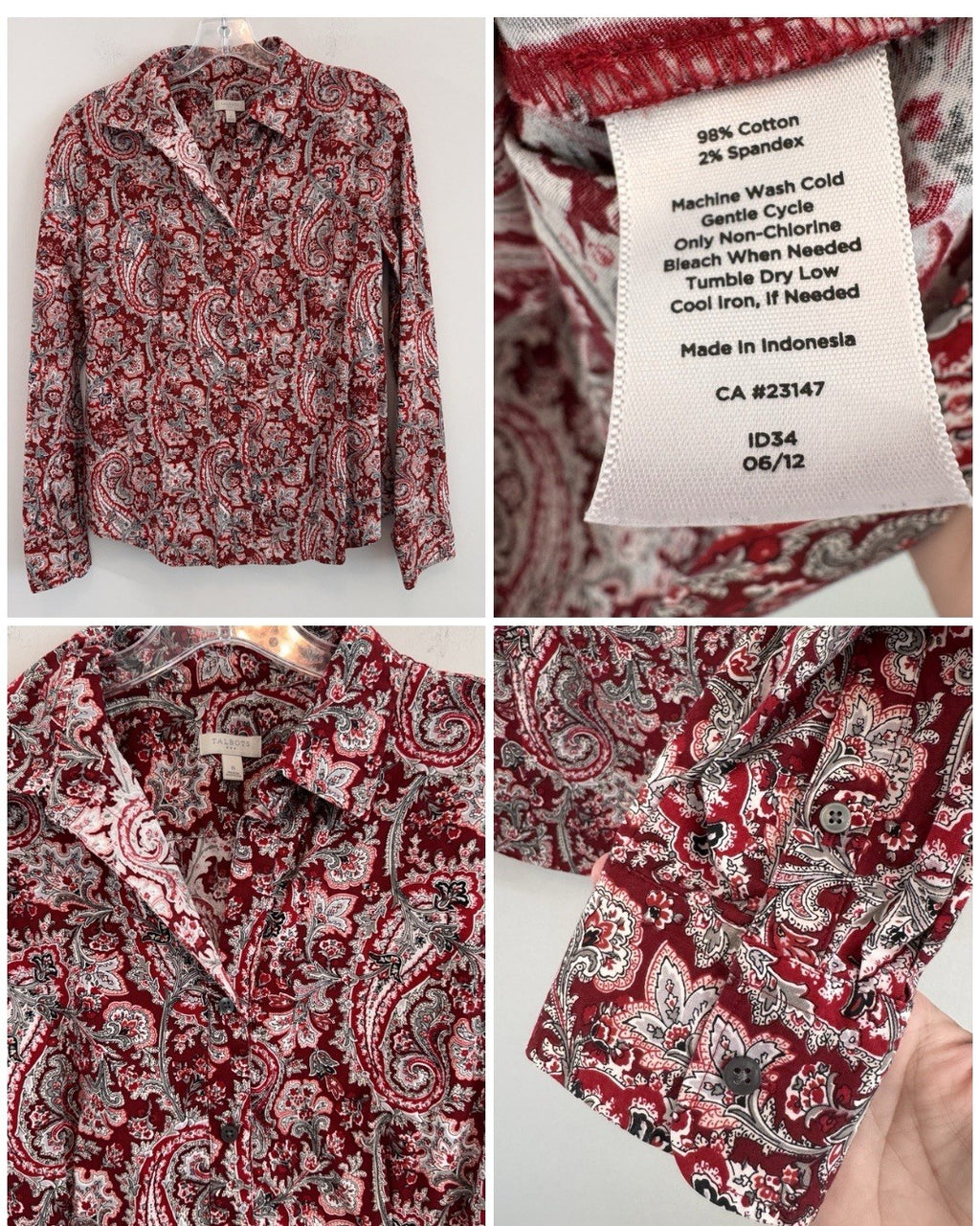 Talbots Women’s Size 8 Lot Corduroy Pants Capris Paisley Skirt Top Silk VTG