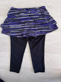 Athleta Skort Capri Leggings Purple Black Stripe Women’s Small Athletic