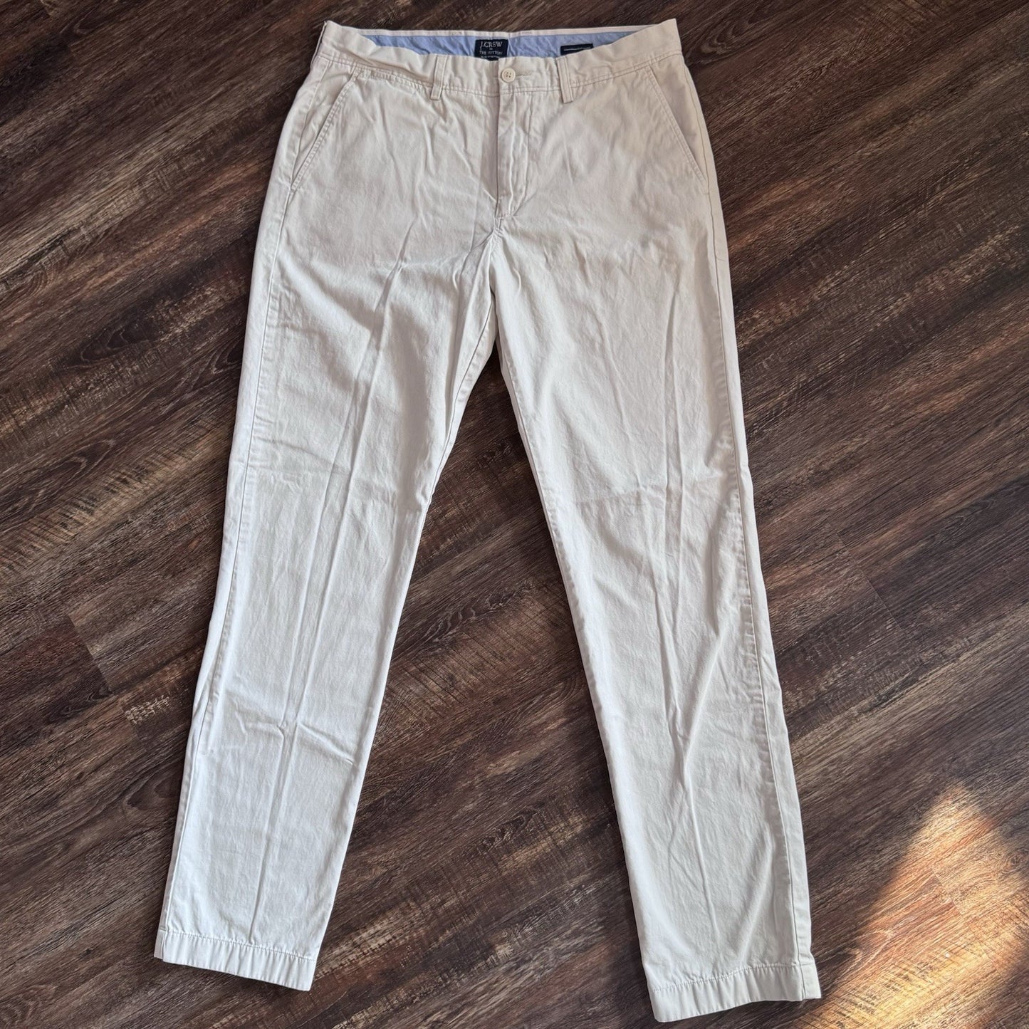 J.Crew The Sutton Summerweight Chino Pants 32x34 Beige Cotton Flat Front A0928
