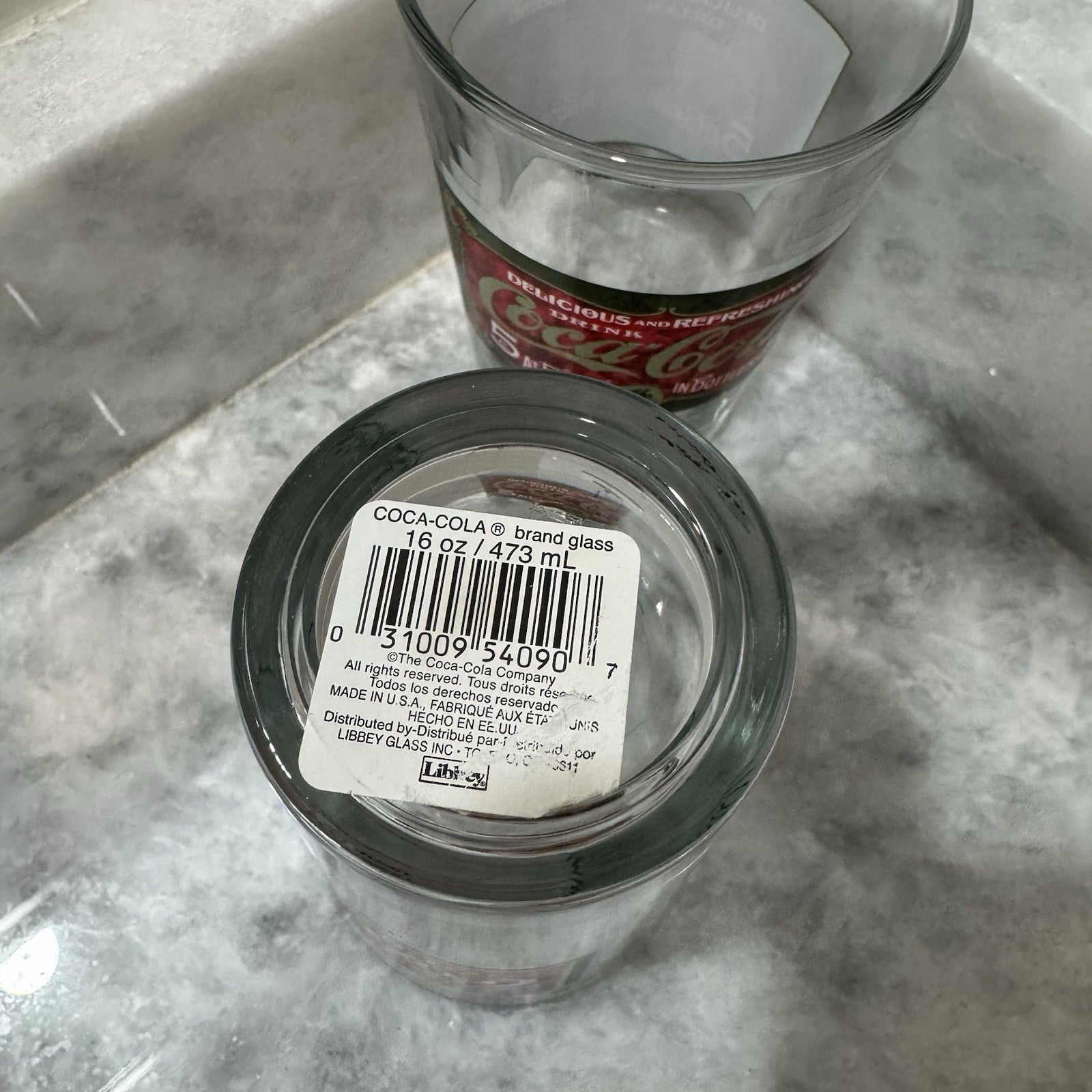 Set Of 2 Coca Cola Drinking Glasses 16 OZ. Vintage Collection.  1886-1929 RARE