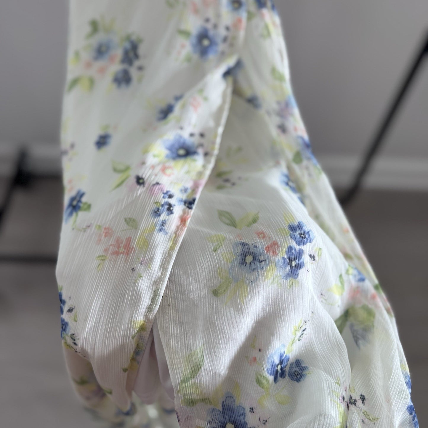 Altar’d State Womens Floral Wrap Maxi Dress Blue White Size S