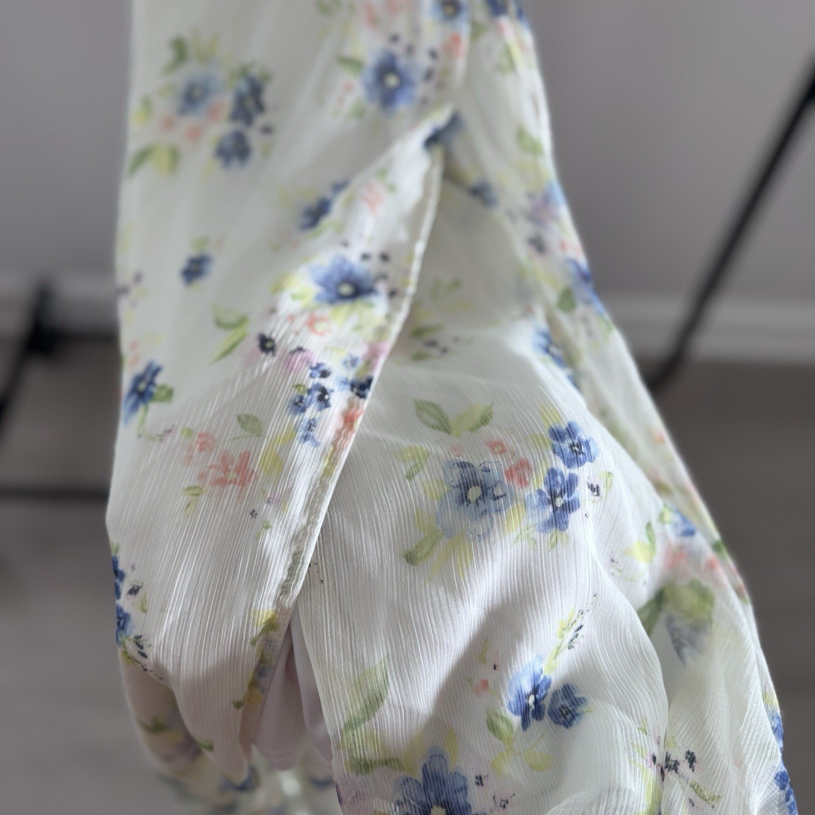 Altar’d State Womens Floral Wrap Maxi Dress Blue White Size S