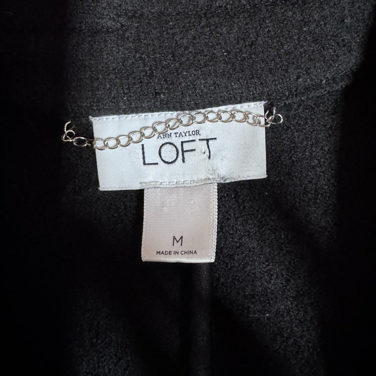 Ann Taylor LOFT Black Blazer Jacket Women’s Medium 100% Merino Wool 1-Button