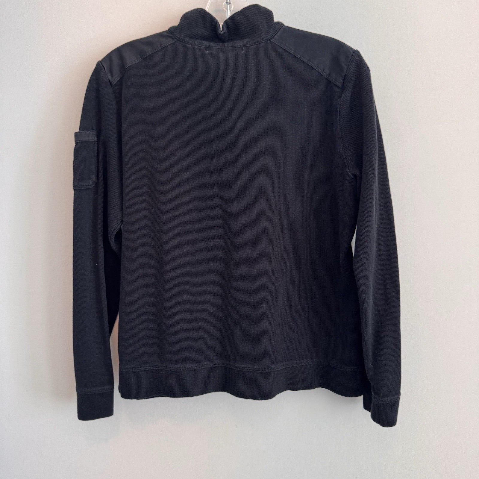 Lauren Ralph Lauren Ribbed Henley Sweater L Black RLL Logo Snap Top  Women’s 