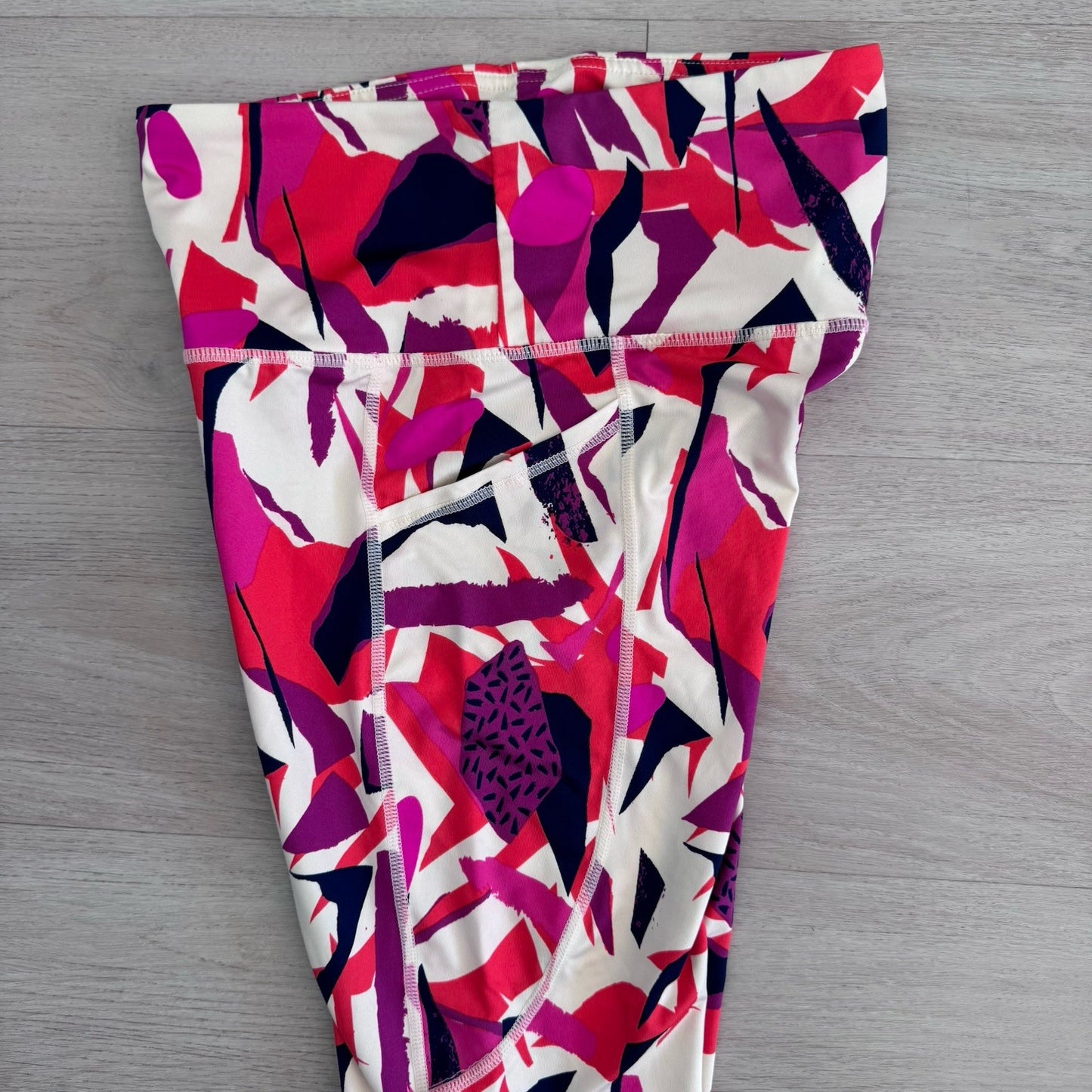 JDow Fitness Leggings Womens Small Pink Purple Abstract Athletic Workout Pants