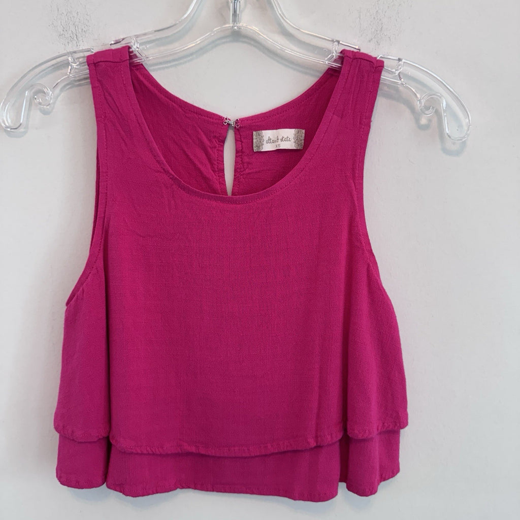 Altar’d State XS Pink Layered Tank Top Sleeveless Boho Rayon Blouse