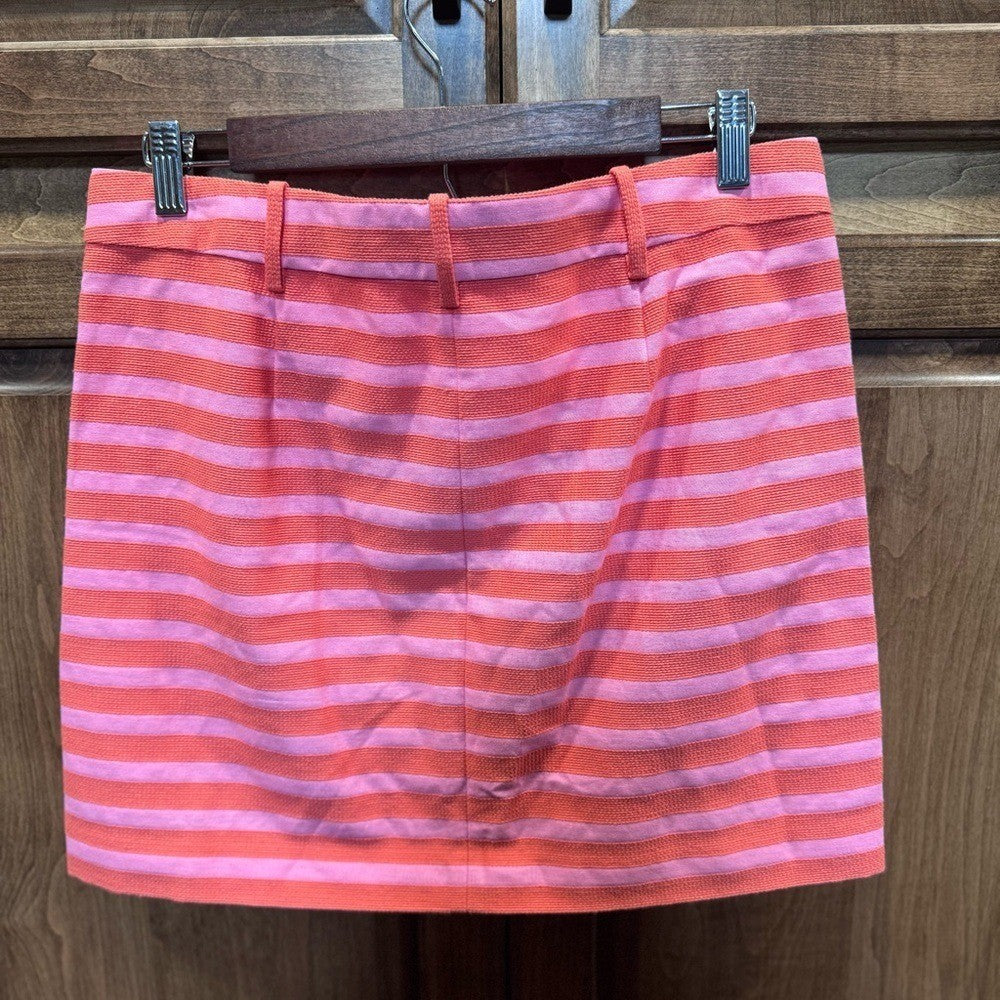 J. Crew Pink and Orange Striped Skirt size 6