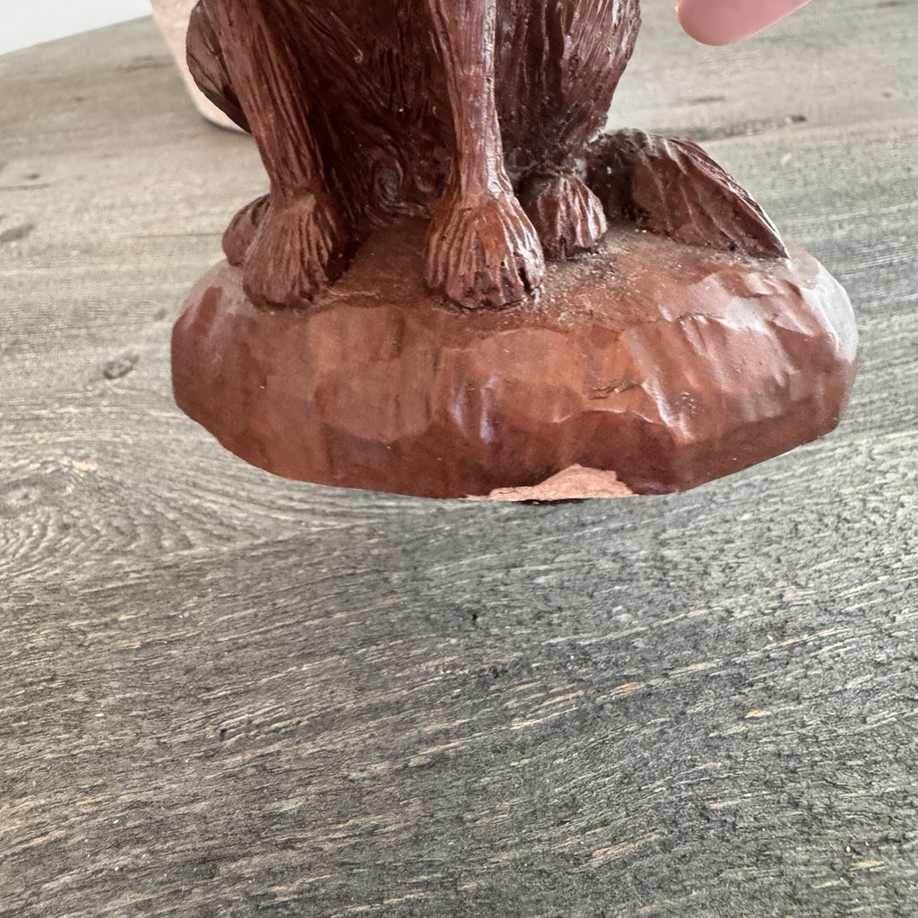 Red Mill Manufacturing Howling Wolf Figurine #347 Vintage 1992 Pecan Shell