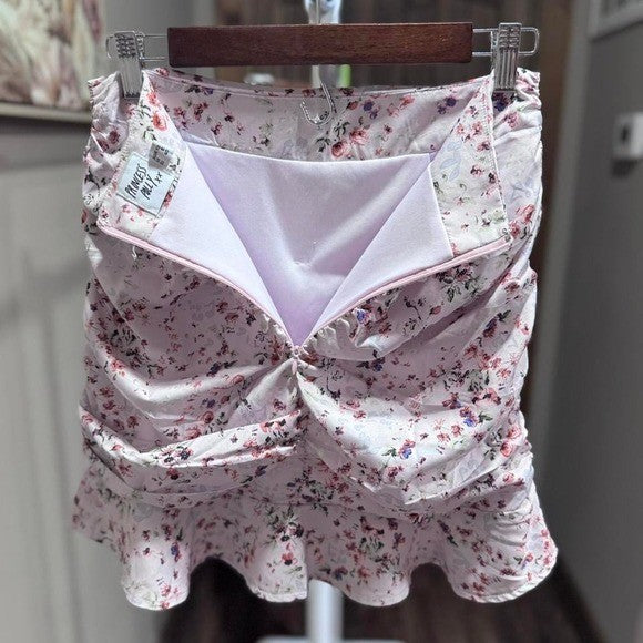 White Princess Polly floral mini skirt size 8