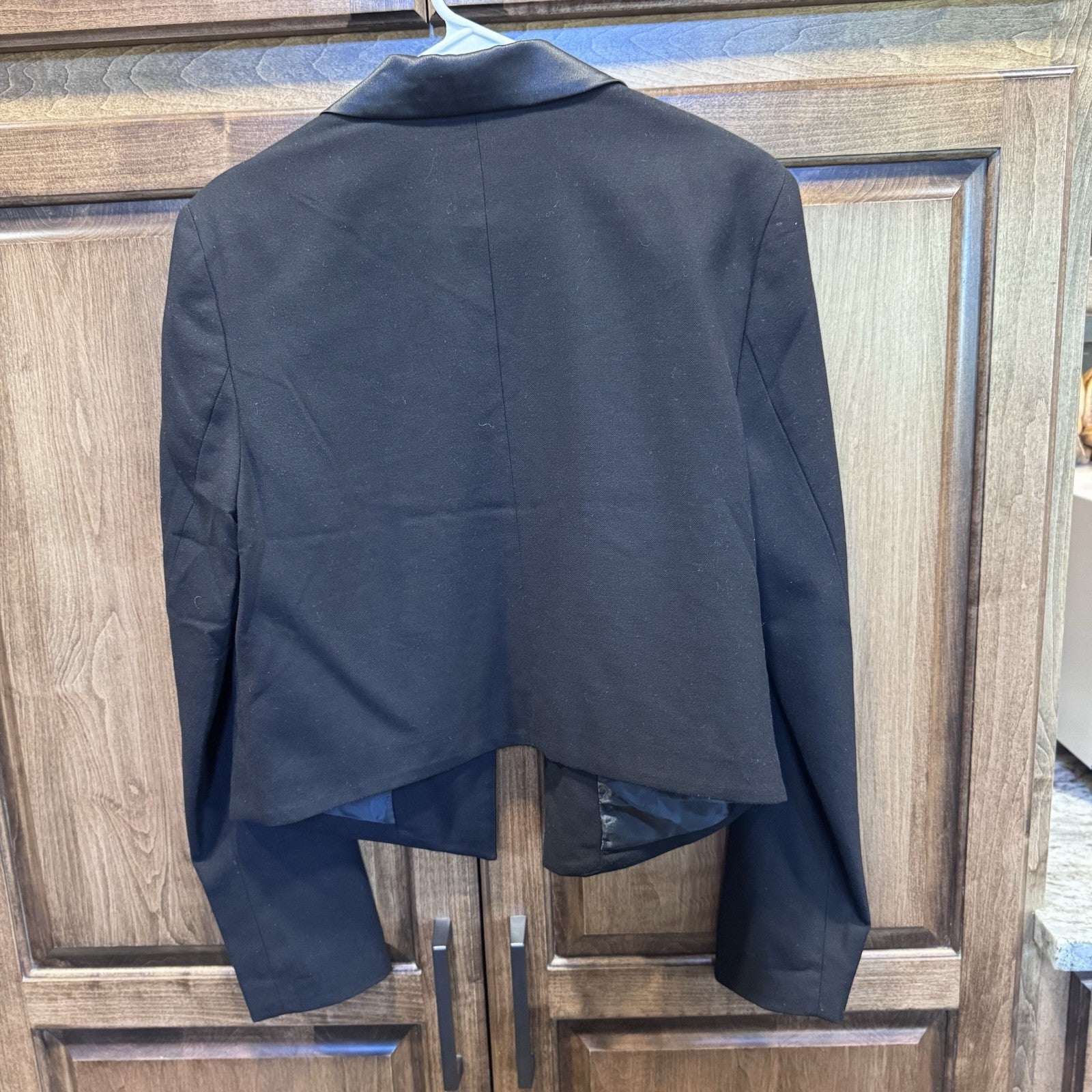 Forever 21 Black Satin Trim Blazer | Tuxedo Style | Size Large | Sleek + Chic