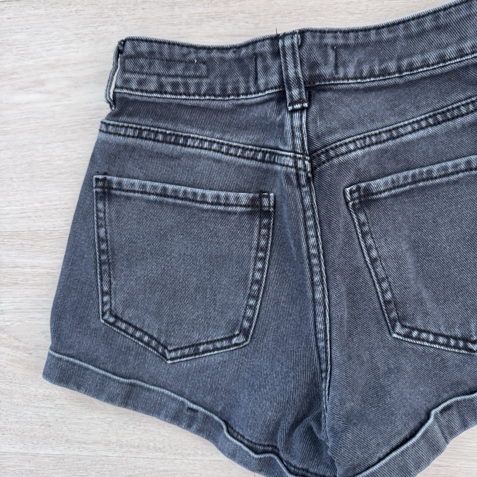 PacSun Women’s Mom Shorts 22 Black High Rise Denim Cuffed
